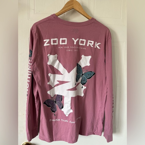 ZOO YORK Pink Skateboard Butterfly Long-sleeve Shirt - Picture 1 of 10